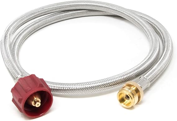 Gas One 50143 4 ft Propane Hose Adapter 1 lb to 20lb Converter Hose