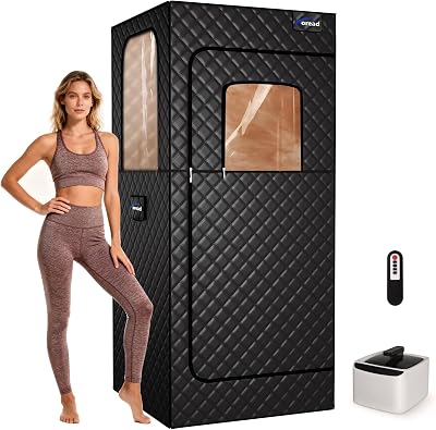 TOREAD Portable Steam Sauna Tent for Home, Full Size Sauna Box Portable Sauna for Home, 9 Adjustable Heat Levels, Fast Heating & Foldable Design for Relaxation