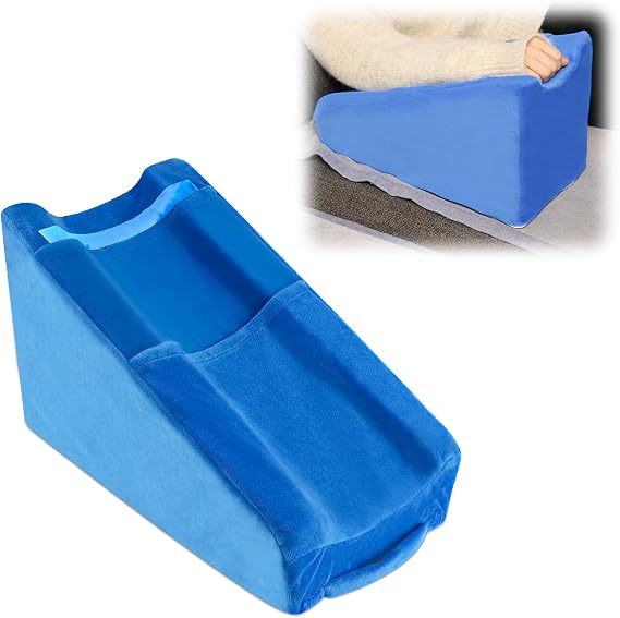 Arm Elevation Pillow with 2 Pockets, Arm Wedge Elevation Pillow Excellent, Ergonomic Elbow Support Pillow for Sleeping Arm Pads Elbow Pillow with Removable Pillow Case-Blue