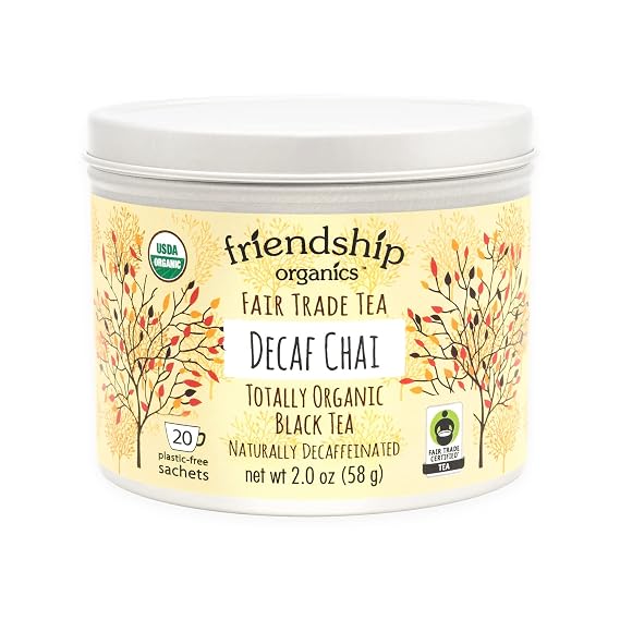 Friendship Organics Decaf Chai Tea Bags, Organic and Fair Trade (20 Count)