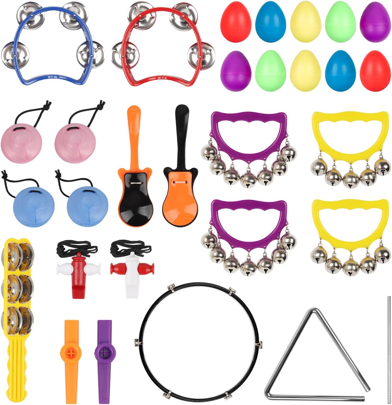 MUSCELL Kids Musical Instruments Set,Plastic Music Preschool Instruments for Kids,Early Percussion Learning Toys for Toddlers 3