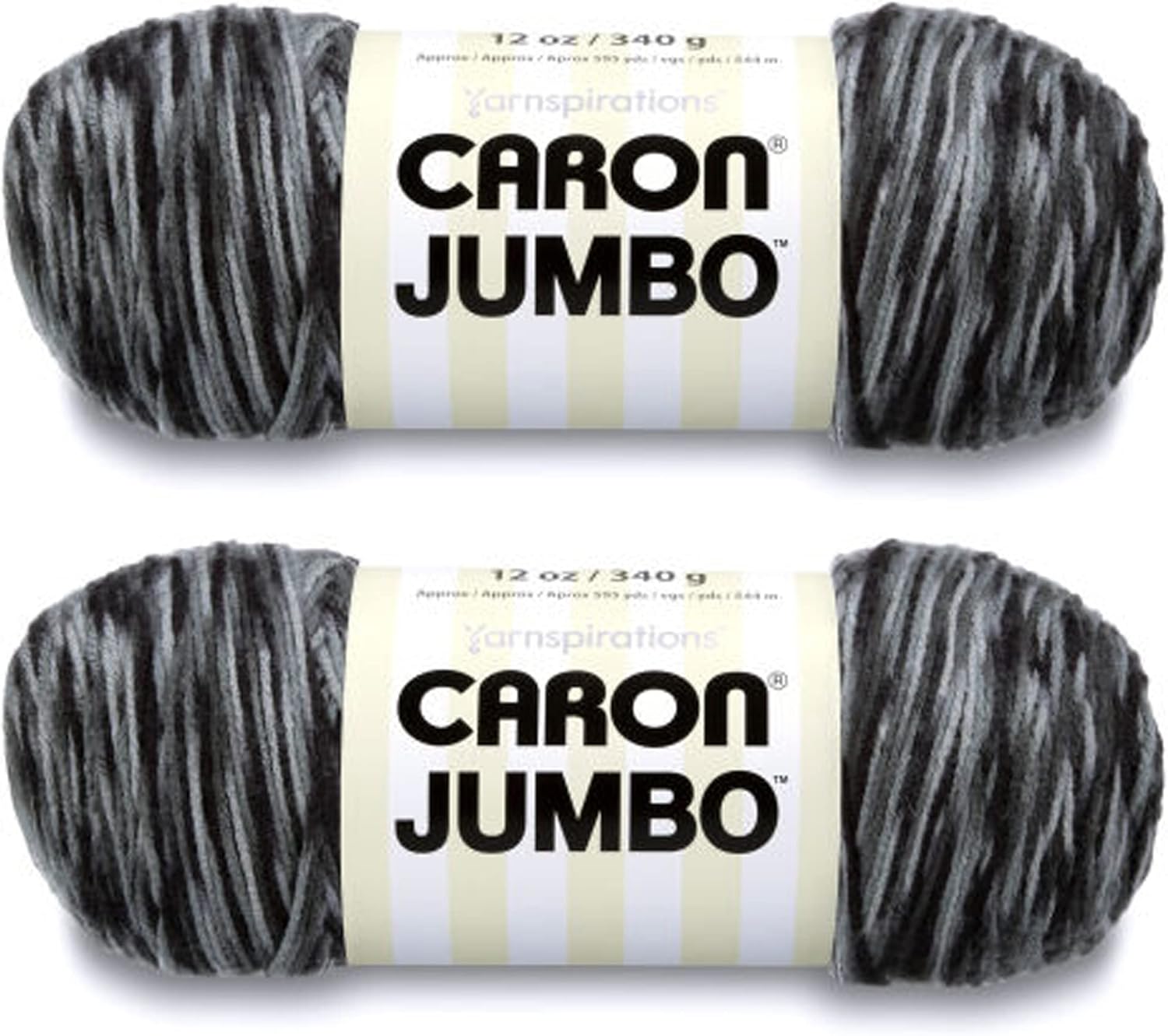 Caron Jumbo Prints Dalmatian Yarn - 2 Pack of 340g12oz - Acrylic - 4 Medium Worsted - 595 Yards - KnittingCrochet