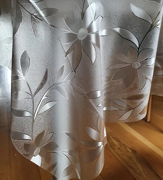 Round Oilcloth Clear PVC Wipe Clean Tablecloth Table Protector Cover 137cm 54"