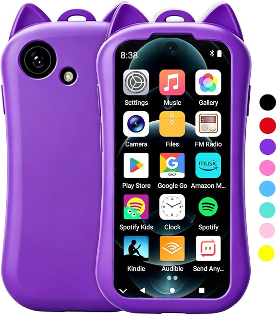 Kids MP3 Player with Spotify and Parental Controls,VISDOMEVO MP3 Player for Kids with Bluetooth and WiFi, Mini Android Music Player with Audible & Audiobooks, MP4 Player for Children with Camera