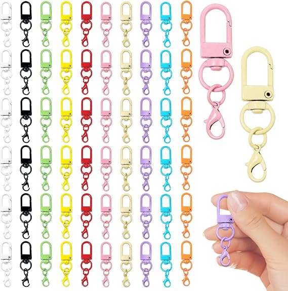 60PCS Double Head Lobster Claw Clasps, Swivel Lanyards Snap Hooks