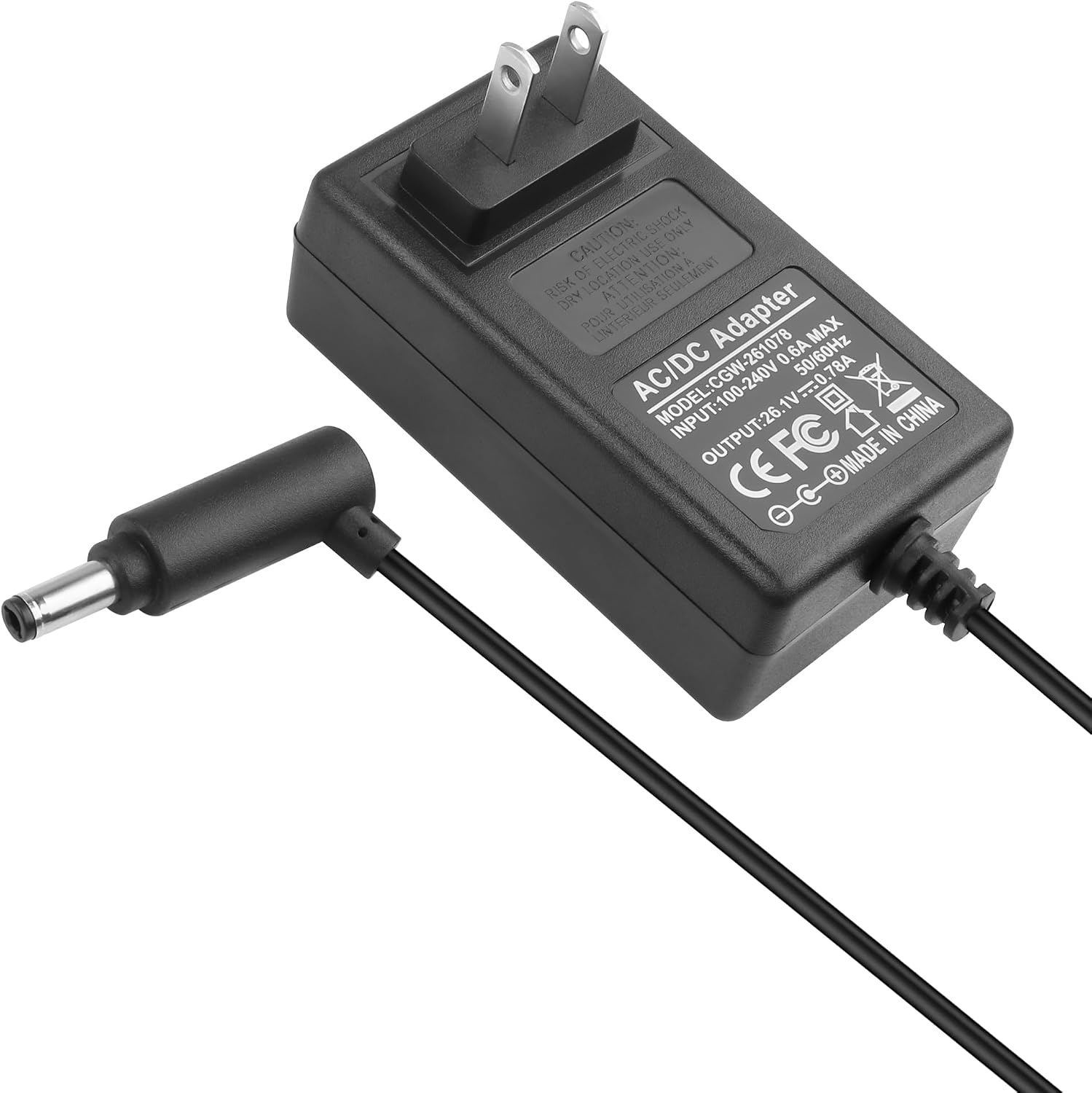 YAODHAOD 26.1V Charger Replacement for Dyson V6 V7 V8 DC58 DC59 DC61 DC62 SV03 SV04 SV05 SV06 Cordless Vacuum Cleaner, Absolute Animal Motorhead 26.1V 0.78A AC Adapter
