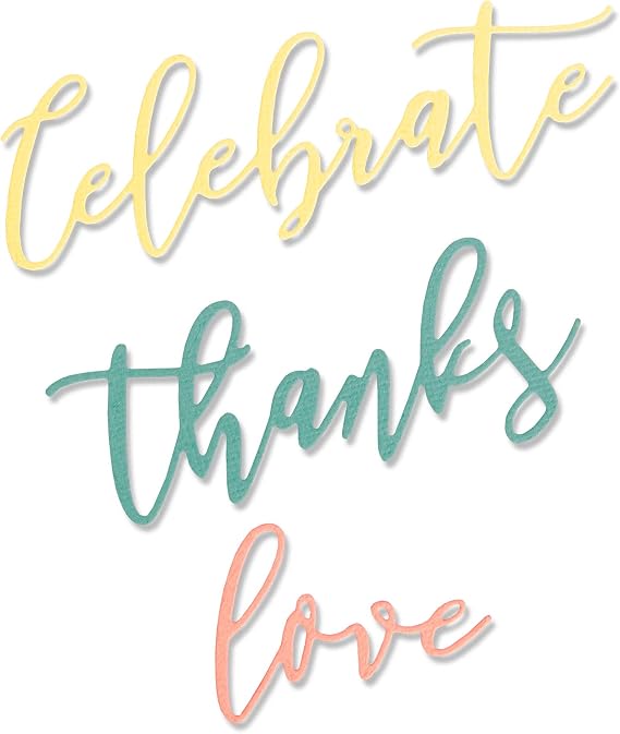 Sizzix Thinlits Die Set 3 Pack , Occasion Phrases by Sharon Drury Cutting dies, Multicolor