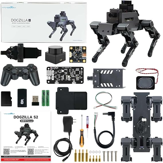 Yahboom ROS2 Robot Dog, Equipped with Raspberry Pi 5, AI Model, Voice Recognition, Physical Intelligence, OpenCV Compatible, Programmable Bionic Quad Walking DOGZILLA S1 with Pi 5-4G-AlumBox