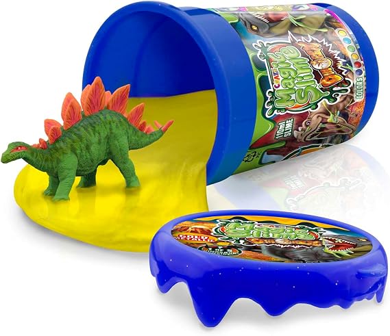 Craze Slime DINOREX Magic mud for Kids Clay in tin 150 g Gold with Dino Figure 15483, 1er Set 15483-150g