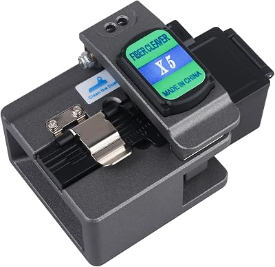A-X5 Fiber Cleaver for 0.25mm, 0.9mm, 3.0mm Fiber Cable with16 Position Blades and 3 in 1 Fixture Automatic Rebound Slider Rail FTTH Tool Gray
