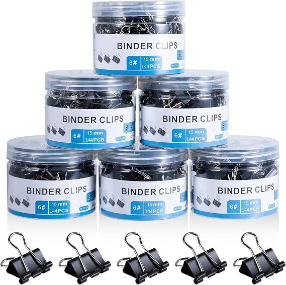 EFOK Small Binder Clips 864 PCS Mini 15mm Paper Clip 5/8 Inch Paper Clamps