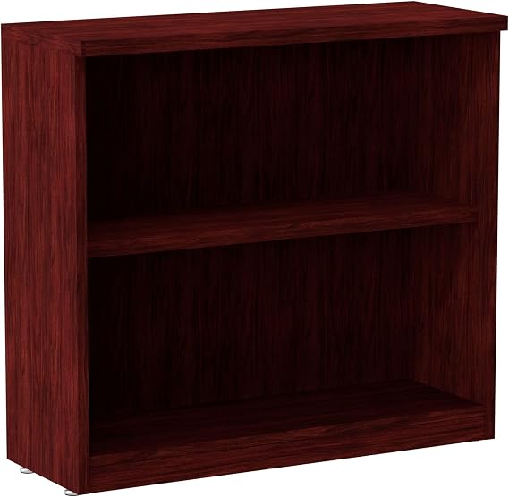Alera Alera Valencia Series Bookcase, Two-Shelf, 31.75w x 14d x 29.5h, Mahogany