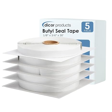Dicor BT-1834-5 Butyl Seal Tape, 1/8" x 3/4" x 30', 5-Pack
