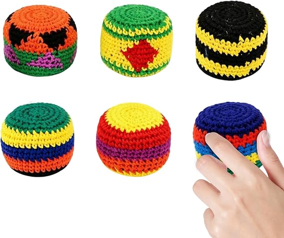 Dirt Bag Sack - Handmade Interactive Toys, 6-Piece Foot Kick Sack Sand Bags with Double Stitching, Durable Canvas Fabric, Skill Pellets Juggling Beanbag, for Adults Women Men Beginners
