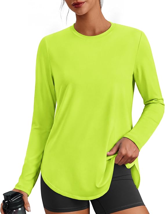 PINSPARK Workout Tops for Women Long Sleeve Shirts Ultra-Soft Gym Top S-3XL