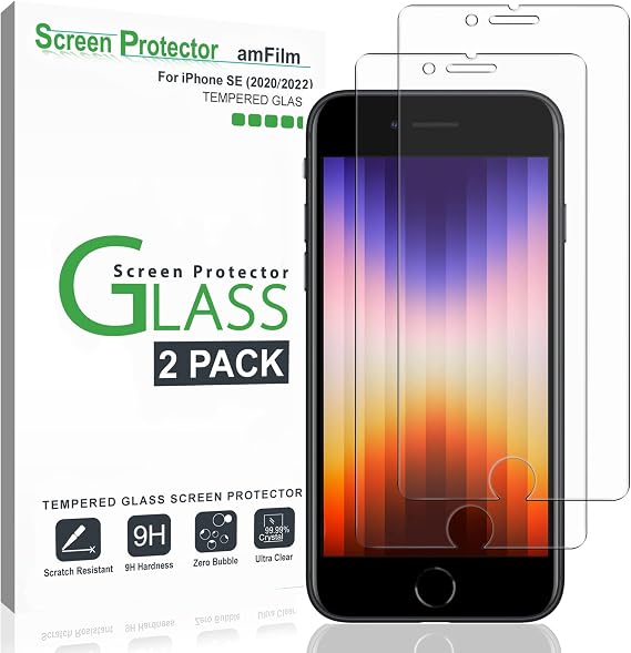 amFilm Screen Protector for iPhone SE 2nd / 3rd, iPhone 8, 7, 6S, 6 (4.7")