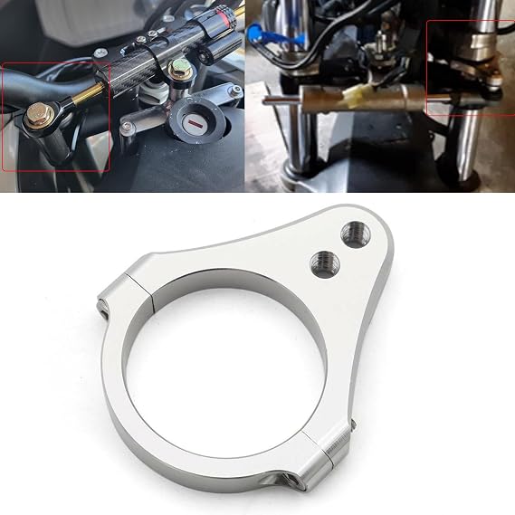 36mm Universal Steering Damper Motorcycle Dampers Fork Tube Bracket Support Holder (Silver)