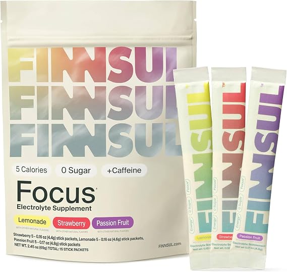 Focus + Caffeine Electrolyte Drink Mix (15 Packets), Variety Pack | Cognizin, Magnesium, Biotin, Vitamin B for Energy, Hydration & Mental Clarity, Sugar Free, Low Calorie