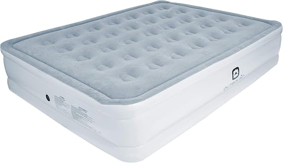 OUTBOUND Queen Air Mattress with Electric Air Pump | Premium Portable Airbed | Inflatable Mattress Blow Up Bed | Includes Carry Bag, Queen