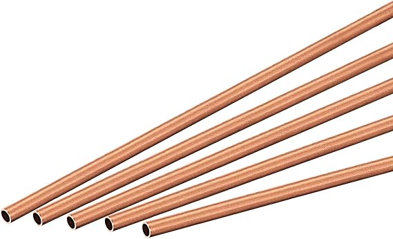 TA-VIGOR 5Pcs Copper Round Tube, 2mm OD 0.2mm Wall Thickness 300mm Long Straight Pipe Tubing for Hobbies, Crafts, Building Models, Building Decorations, Frames, Industrial, Gardening Products