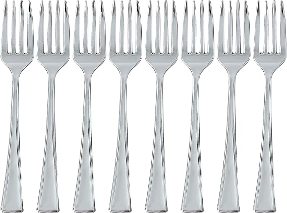 Zappy 500 Silver Plastic Mini Forks Tiny Plastic Forks Small Fork Great Dessert Fork or Cocktail Fork Disposable Plastic Forks Mini Taster Forks Or Tasting Forks Pickle Fork Appetizer Forks