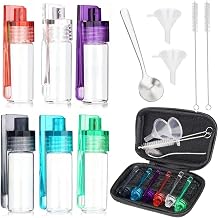 Camping Spice Jars Kit with Spoon, Travel Spice Containers Mini, Outdoor Glass Small Spice Containers for Camping - Portable Seasoning Kit & Spice Dispenser