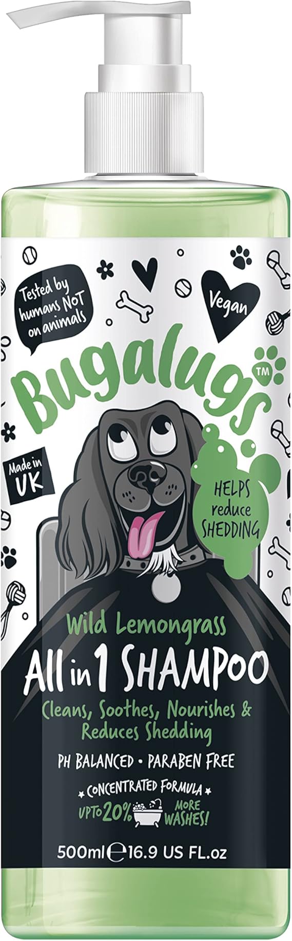 BUGALUGS Deshedding Shampoo for dogs works great alongside dog deshedding brush, de shedding dog shampoo