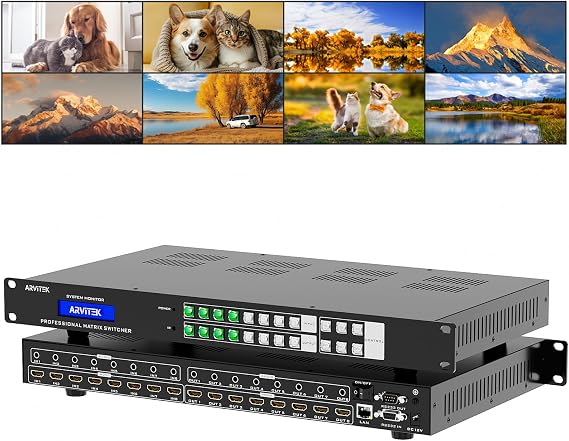 HDMI Matrix Switch 8x8 w/Web, UltraHD 4K@60Hz 4:4:4