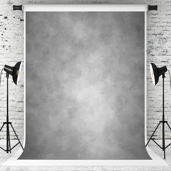 5ft(W) x7ft(H) Light Gray Backdrop Gray Abstract Texture Professional Portrait Background Photography Studio Props Photos Videos