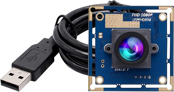 ELP 1080P USB Security Camera Module High Speed 2MP Free Driver Webcam | Wide Angle PC Camera Mini 100FPS Developing Board UVC USB2.0 Industrial Video Webcam for Computer, Laptop, PC,Rasp Pi