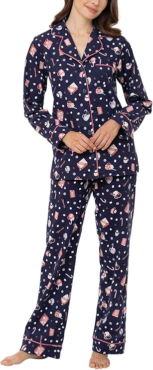 PajamaGram Pajama Set For Women - Pajamas Women Jersey Boyfriend, 100% Cotton