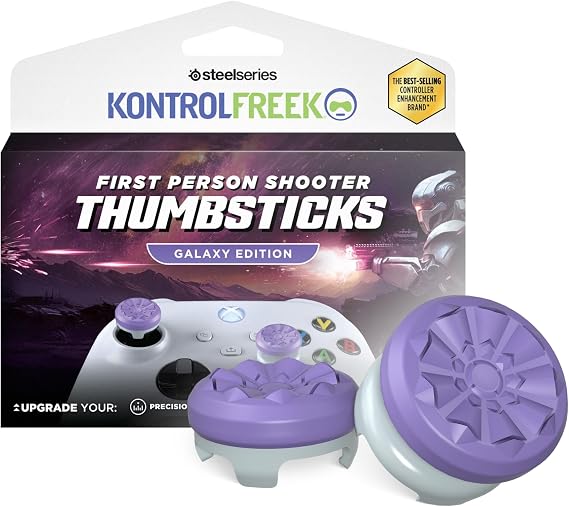KontrolFreek FPS Freek Galaxy Purple for Xbox One and Xbox Series X Controller | 2 Performance Thumbsticks | 1 High-Rise, 1 Mid-Rise | Purple