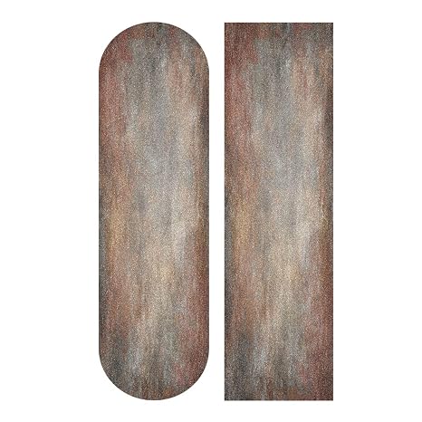 Kigai Brown Gray Print Skateboard Grip Tape 10x44 inch Waterproof Sandpaper Longboard Griptape Non Slip Bubble Free Sheet for Scooter, Rollerboard