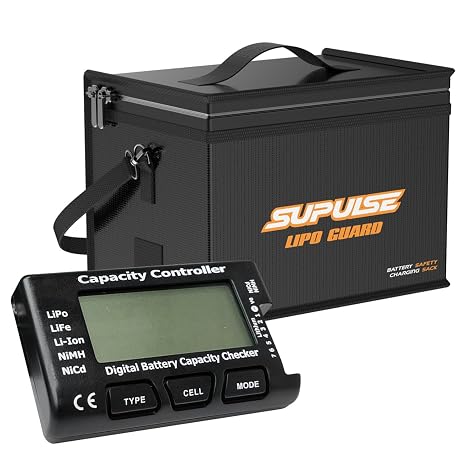 Battery Capacity Checker Capacity Controller CELLMeter with Lipo Battery Safe Bag