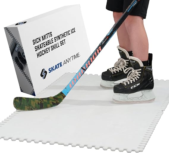 Skate Anytime - Synthetic Ice for Hockey - Skateable Artificial Ice Tiles - Backyard Ice Rink - Expandable