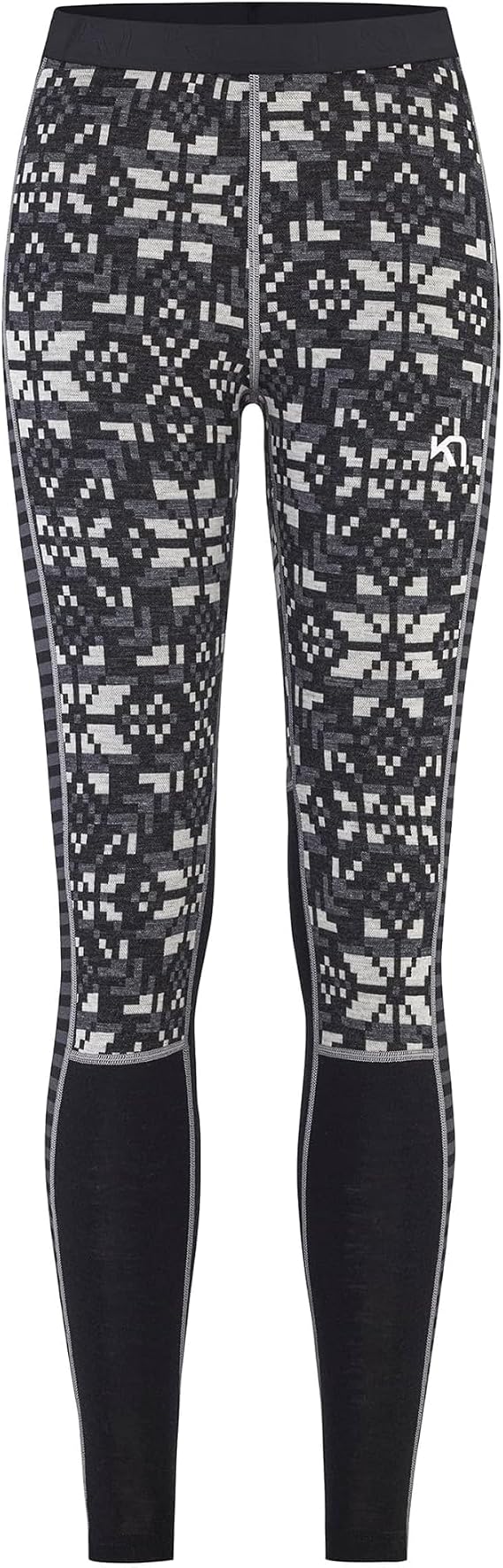 Kari Traa Else Women's Base Layer Leggings, 100% Merino Wool Knit Winter Warm Pants, Slim Fit Base Layer Pants, Black, X-Small