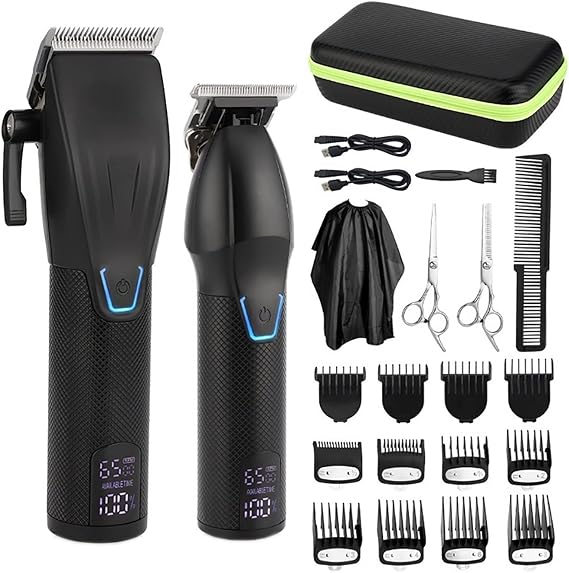Barber Scissors Hair Clippers for Men 2PCS Professional Clipper for Cordless Electric Trimmer 0mm Baldhead Cutting Machine