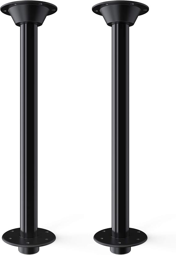 Manufacturers' Select ITC RV Table Leg System. 2 Complete SurFit 27" Leg Sets, Black, Recessed Mount with Aluminum Floor and Table Bases