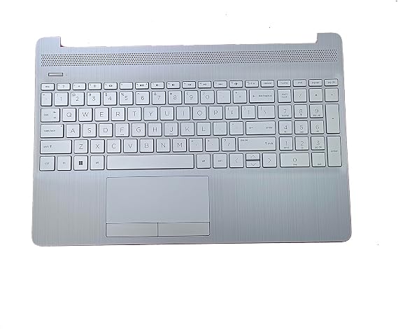 Replacement for HP 15-DW 15S-DU 15S-DY 15-DW0081WM HP 15-DW1081WM 15-DW1083WM 15-DW0083WM Laptop Upper Top Cover Case Palmrest Non-Backlit Keyboard Touchpad Assembly Part L52023-001 Sliver