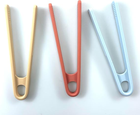 Silicone Mini Tongs, Small Serving Tongs/Grippers for Appetizers, Popcorn, Candy, Ice Cubes, Sugar Cubes, Fruit, Salad & Snacks (3 Pcs Silicone)
