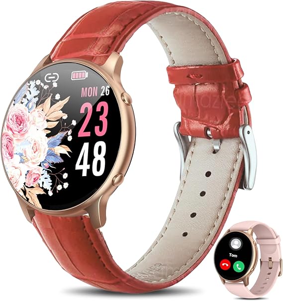 Smart Watches for Women (Call Receive/Dial), 1.32" Smartwatch with Heart Rate Sleep Calories Counter, IP68 Waterproof Fitness Watch for Android