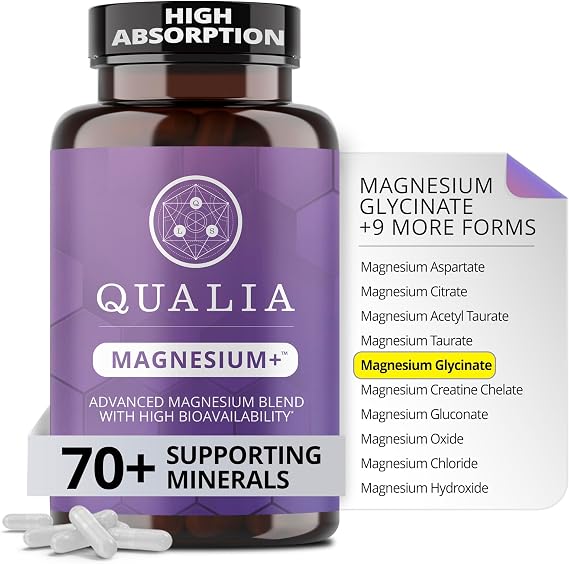 Qualia Magnesium Supplement with Glycinate, 10 Forms and 70+ Minerals