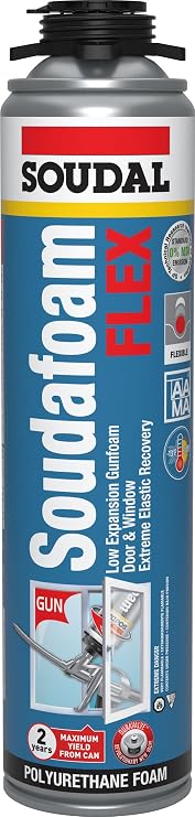 Soudal 457800 Soudafoam Flex Minimal Expansion Extreme Temperature Elastic Gun Foam, Champagne