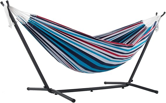 Double Cotton Hammock With Stand (280 Cm) - Denim