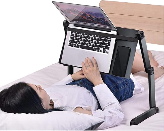 Adjustable Laptop Bed Table, Foldable Portable Laptop Desk Table Computer Table Stand Book Holder with Cooling Fan and Mouse BOAD Universal Multifunctional Folding Ergonomic Desk