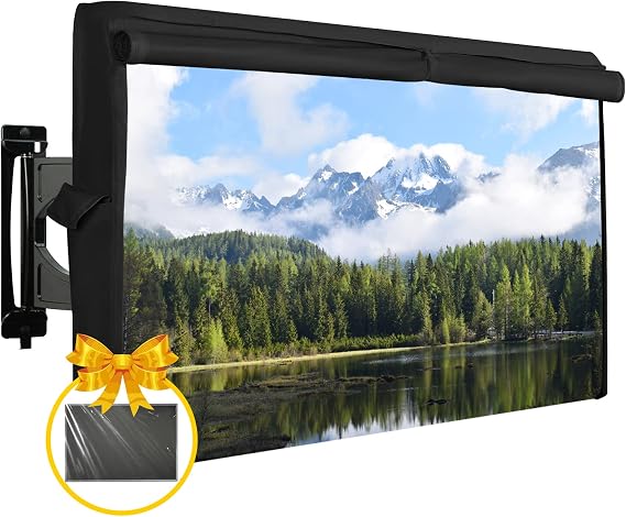Outdoor TV Cover 40"-42" Waterproof Dust-Proof With FREE Plastic Cover Front Flap Bottom Cover Scratch Resistant Interior Protector for LCD LED Plasma Television Set Remote Controller Pocket