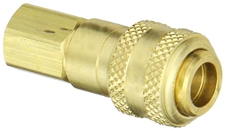 Dixon Valve 2DF2-B Brass Automatic Industrial Interchange Pneumatic Fitting, Socket, 1/4" Coupler x 1/4" - 18 NPTF Female Thread