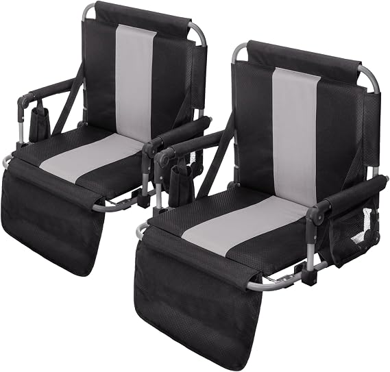 Stadium Seat for Bleachers with Back Support, Armrest and Cushion, Foldable