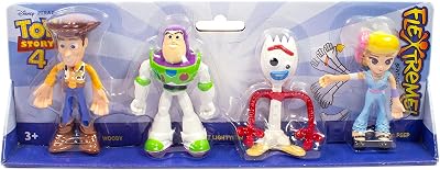 Disney Toy Story 4 Flextreme Bendable Figure Set Woody Buzz Forky Bo Peep