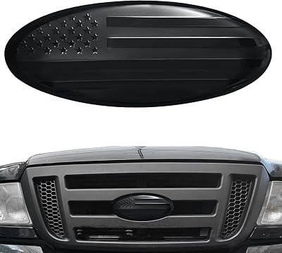 9 Inch Front Grill Rear Tailgate Emblem for 04-14 F150, 11-14 Edge, 11-16 Explorer, 06-11 Ranger, 07-14 Expedition Exterior Accessories Decor Overlay American Flag Oval Emblem Protector Decor Decal